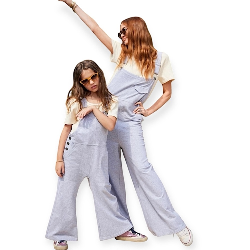 Smash + Tess Light Gray Wide‑Leg Overalls - Picture 12 of 12